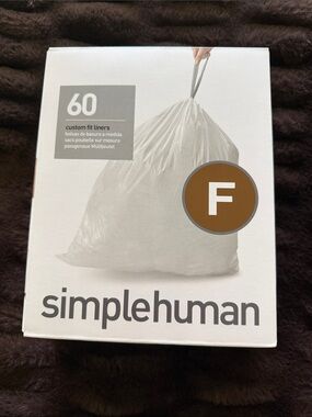 simplehuman F Custom Fit Liners - White, Brown Accent